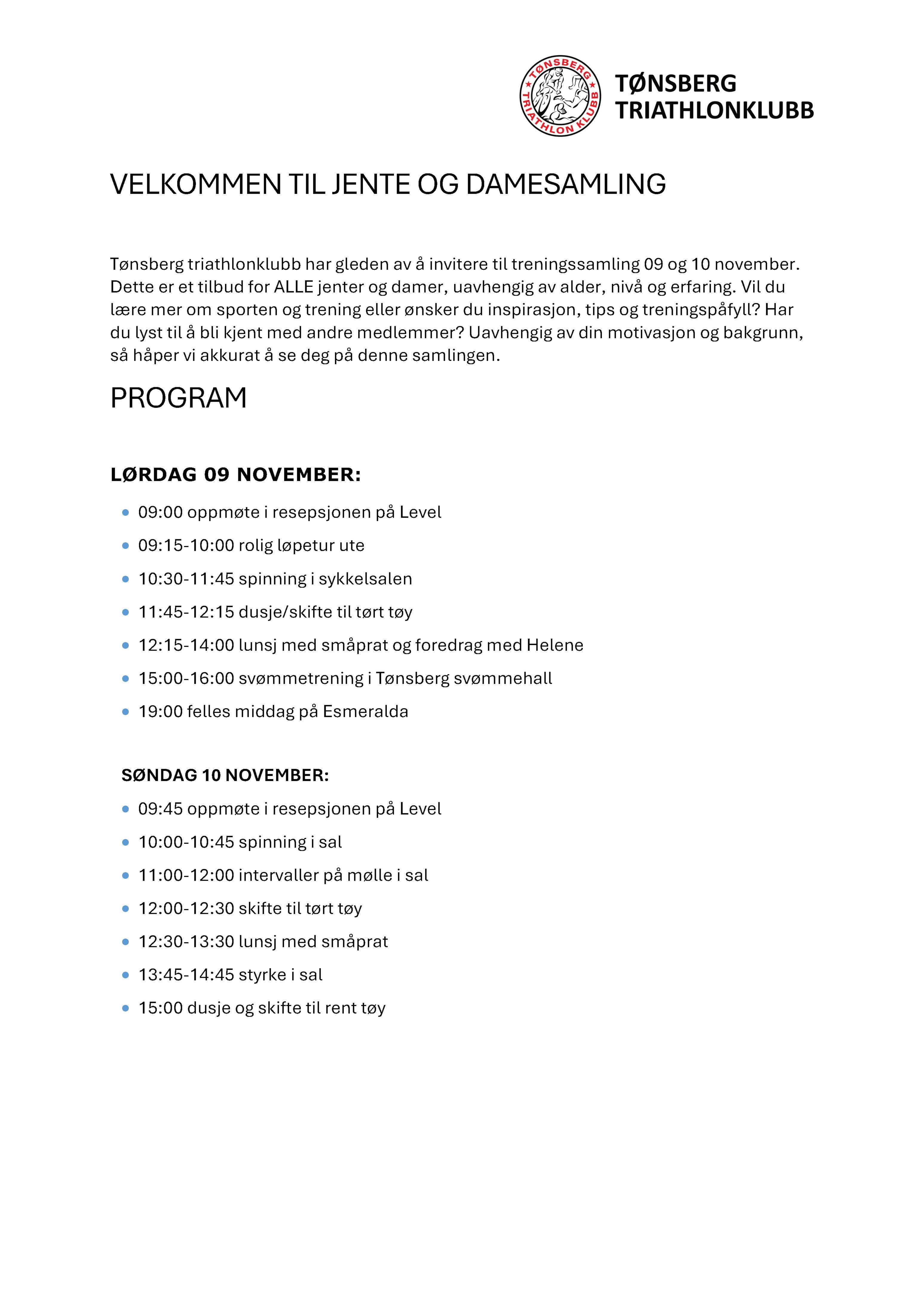 Treningssamling for Damer